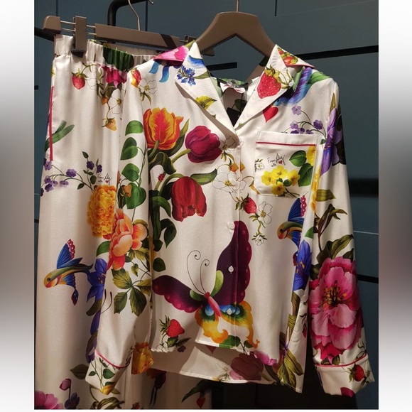 Max Mara Weekend โFrom Lily with Love โ Label-cut 100% Silk Blouse&Pants Set - Picture 3 of 16